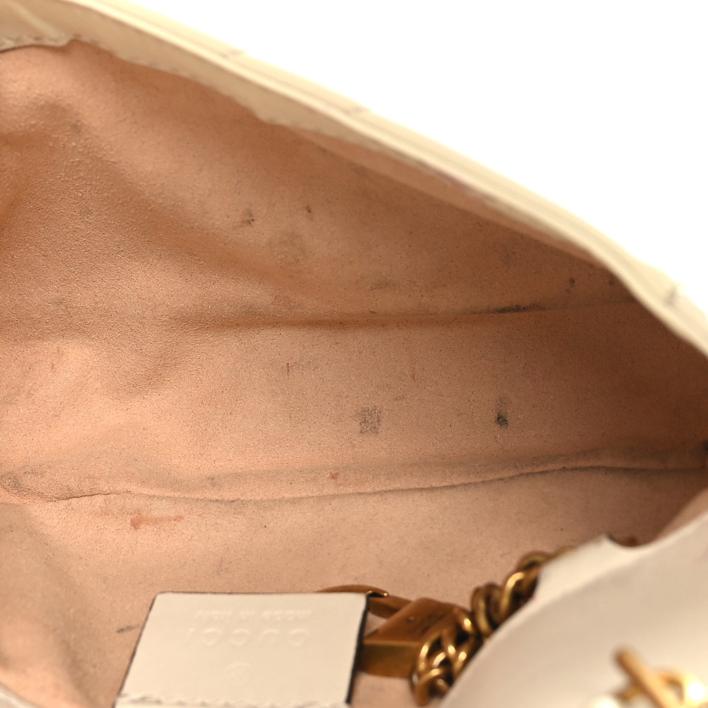 Calfskin Matelasse Super Mini GG Marmont Shoulder Bag White