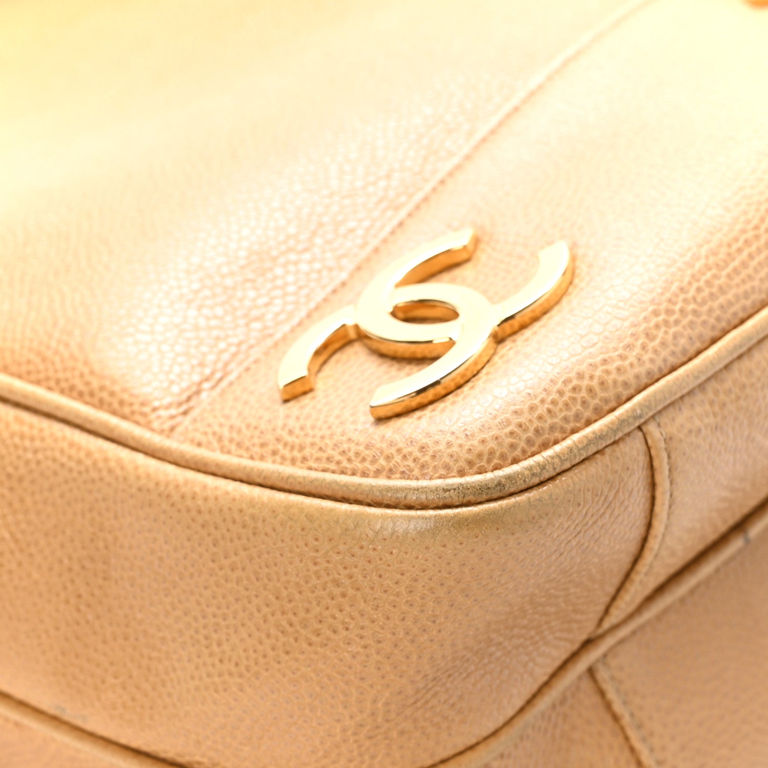 Chanel Caviar CC Shoulder Bag Beige 11 of 13