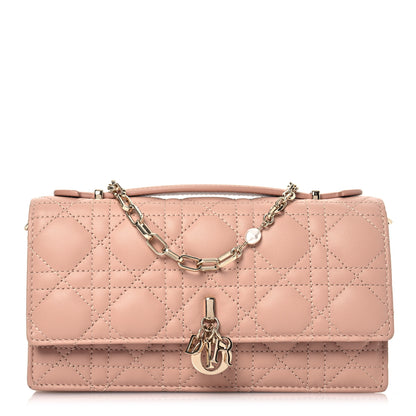 Christian Dior Lambskin Chain Lady My Dior Mini Chain Pouch Rose De Vents 1 of 15