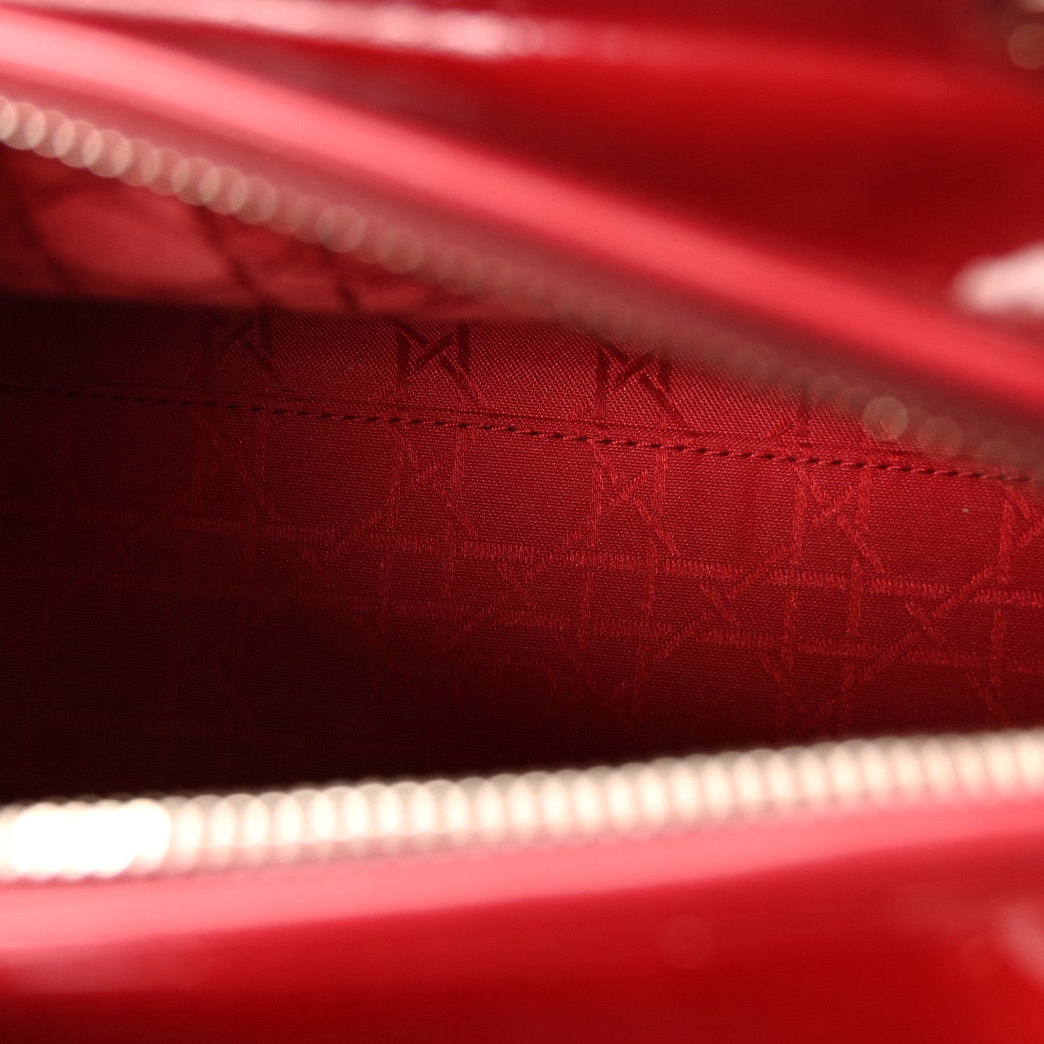 Christian Dior Patent Cannage Medium Lady Dior Burgundy Red 9 of 17