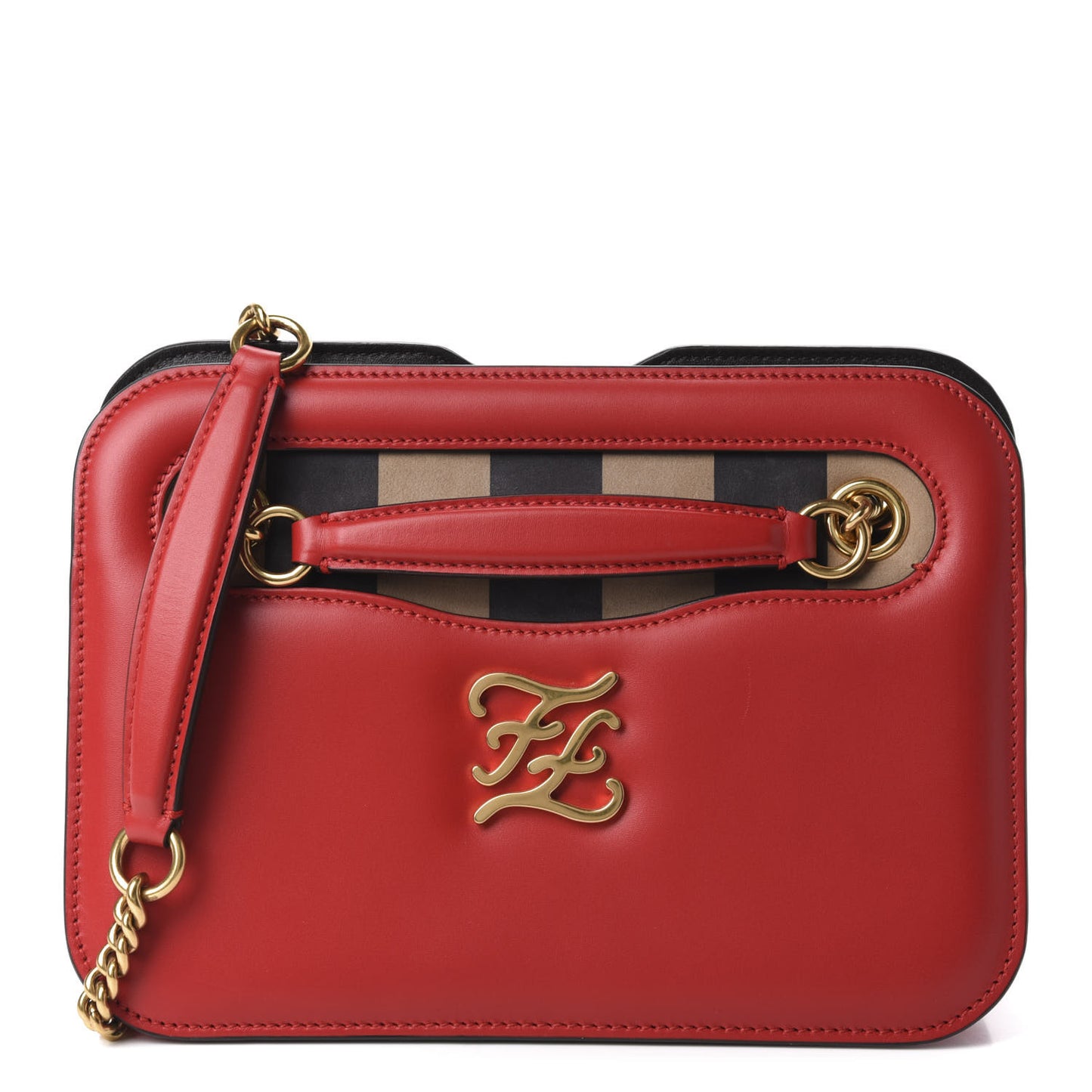 Vitello King Nubuck Pequin Karligraphy Pocket Shoulder Bag Rosso Cardinale Tobacco Moro