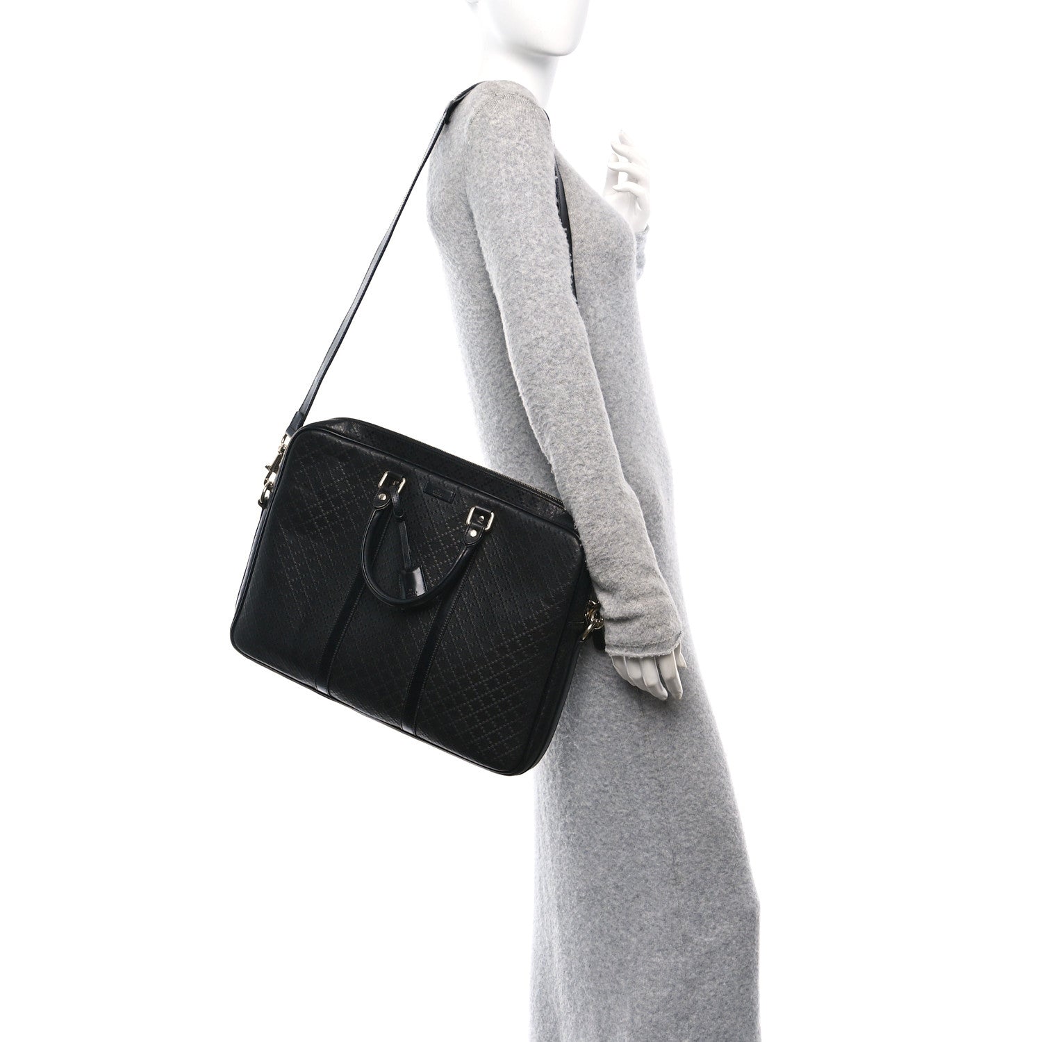 Gucci Diamante Signature Briefcase Black 3 of 16