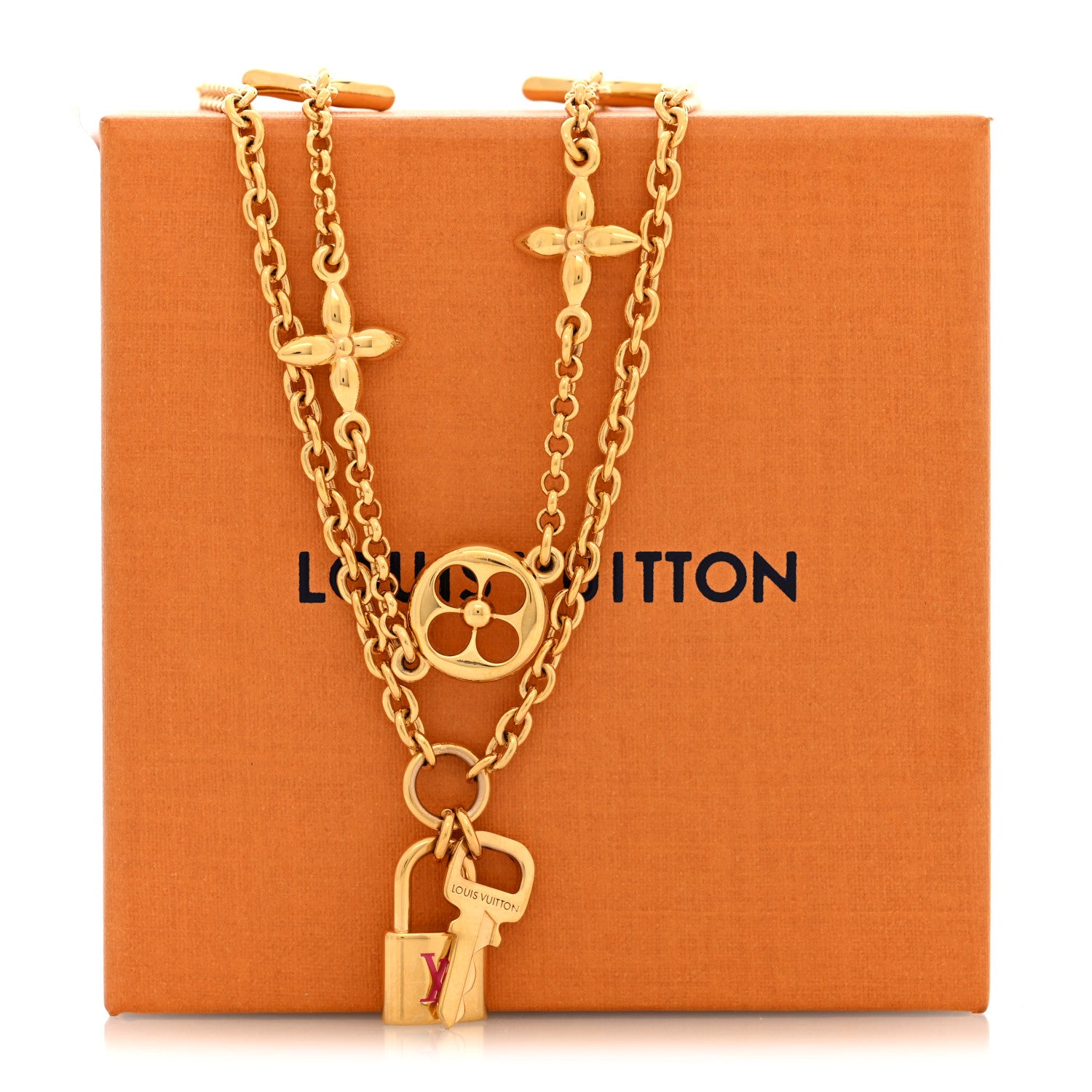 Louis Vuitton Metal Monogram LV Iconic Charms Necklace Gold