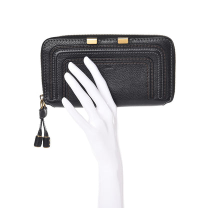 Chloe Grained Calfskin Marcie Long Zip Around Wallet Black 2 of 10