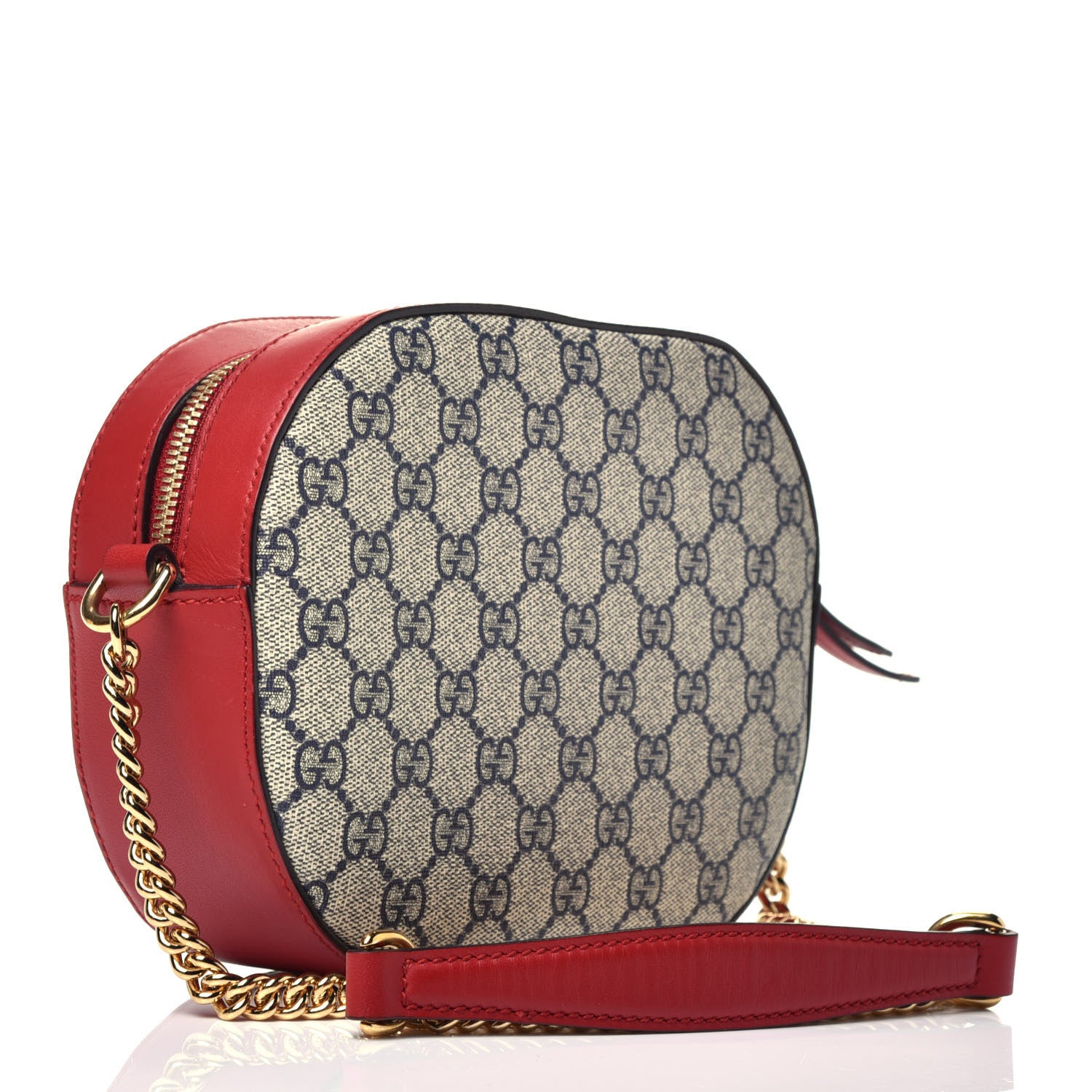 Gucci GG Supreme Monogram Mini Chain Shoulder Bag Beige Blue Hibiscus Red 3 of 11