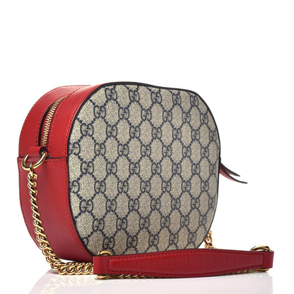 Gucci GG Supreme Monogram Mini Chain Shoulder Bag Beige Blue Hibiscus Red 3 of 11