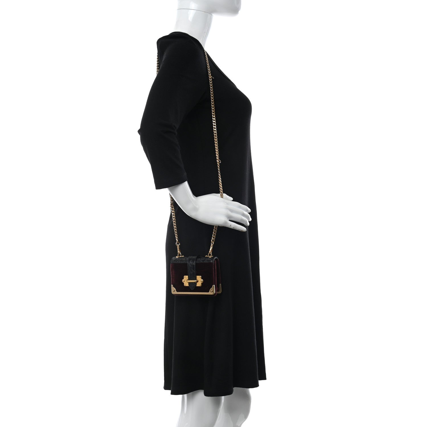 Prada Velvet Crocodile Micro Cahier Bag Ribes Black 2 of 12