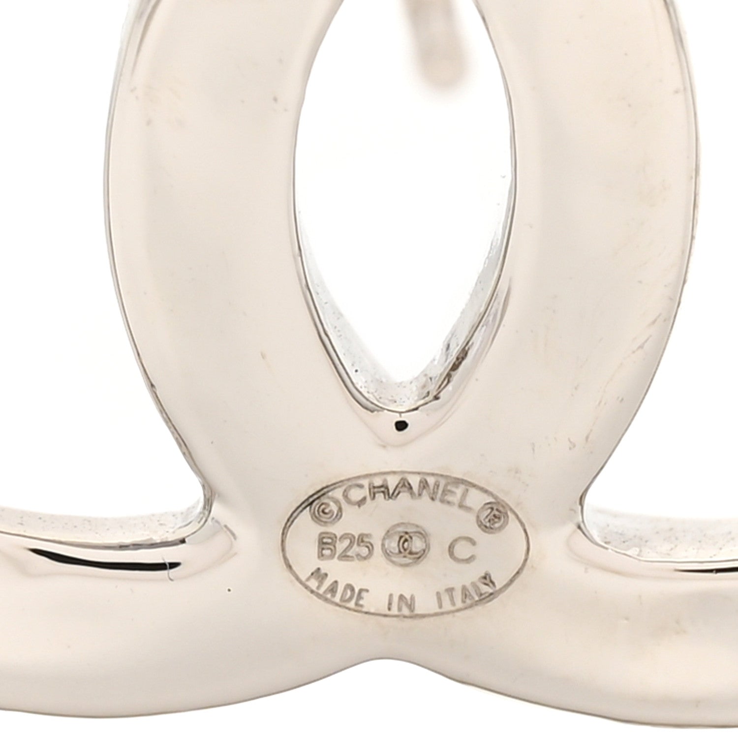 Chanel Metal Square CC Earrings Silver 4 of 5