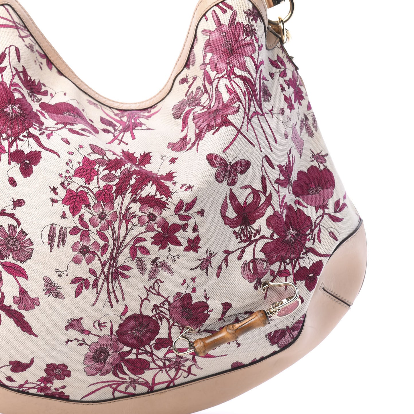 Canvas Floral Flora Peggy Bamboo Top Handle Hobo