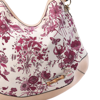 Gucci Canvas Floral Flora Peggy Bamboo Top Handle Hobo 13 of 19