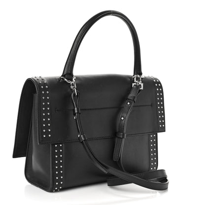 Givenchy Grained Calfskin Studded Small Shark Lock Satchel Black 3 of 8