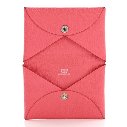 Hermes Chevre Mysore Calvi Card Case Rose Lipstick 5 of 11