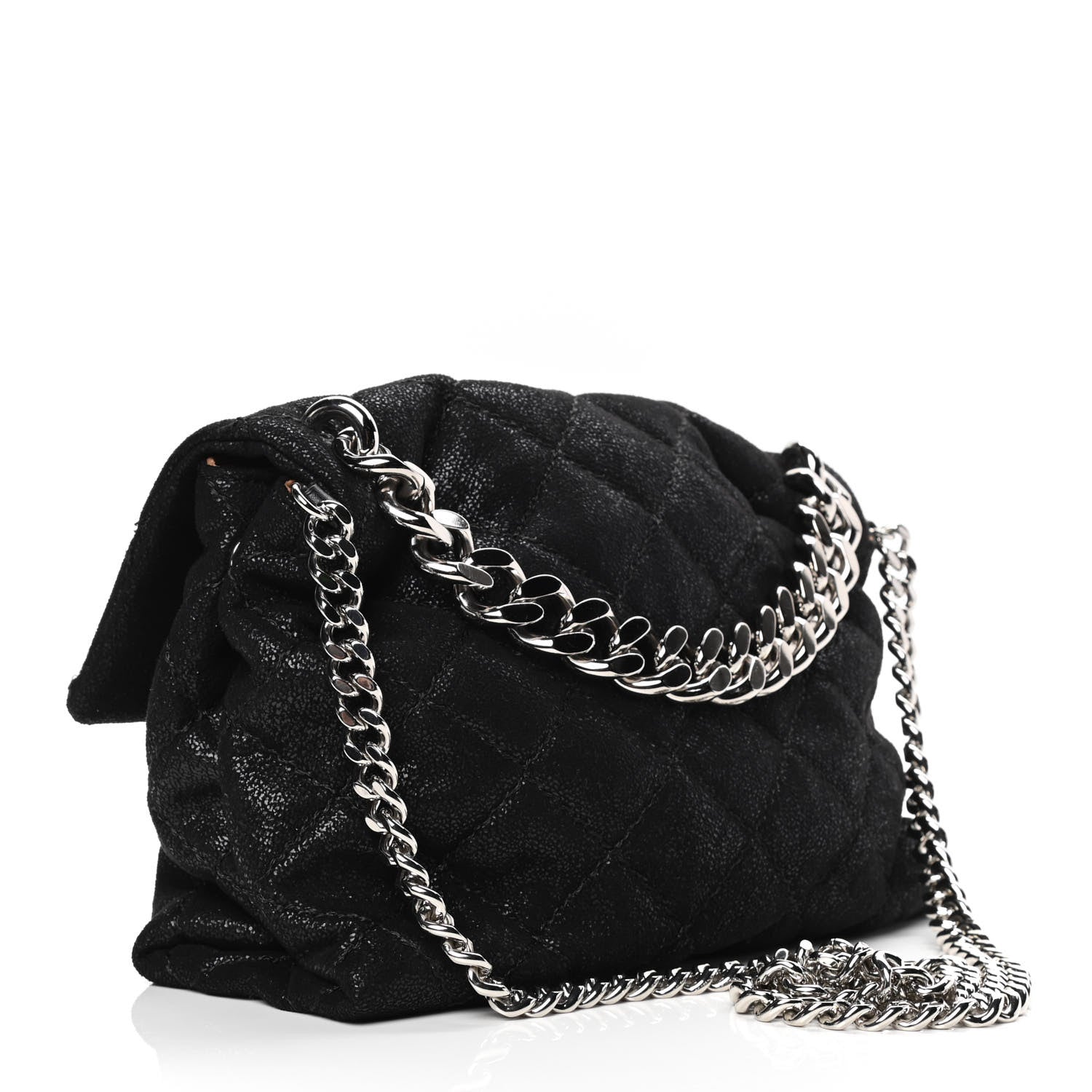 Stella McCartney Shaggy Deer Quilted Small Beckett Chain Shoulder Bag Black 2 of 4