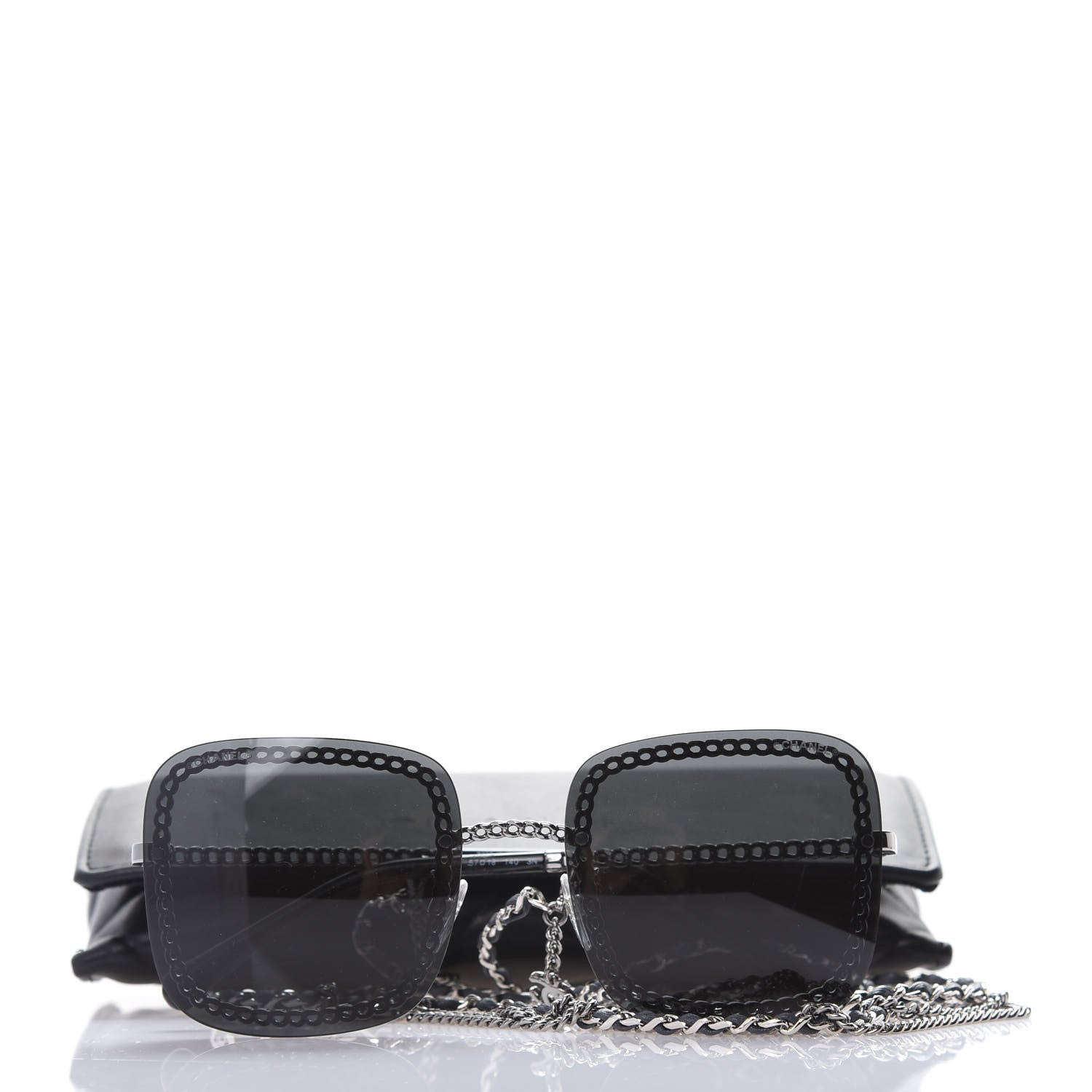 Chanel Metal Removable Chain Square Sunglasses 4244 Grey 10 of 10