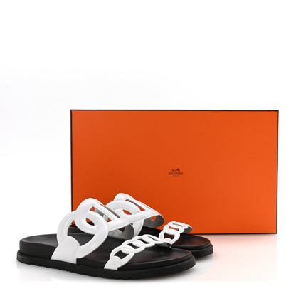 Hermes Nappa Womens Extra Sandals 38 White 10 of 10