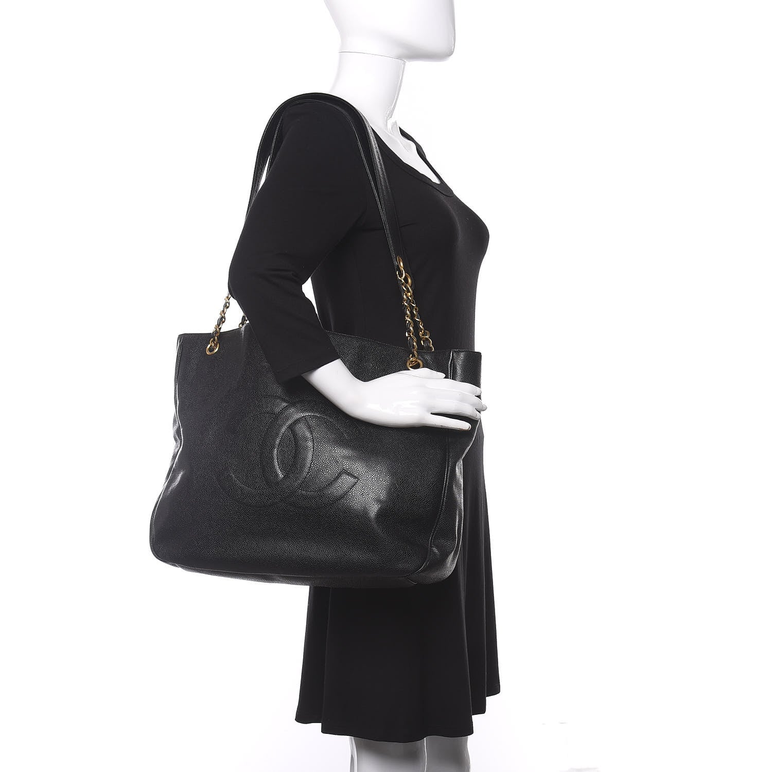 Chanel Caviar CC Shoulder Bag Black 2 of 8