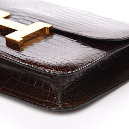 Hermes Shiny Porosus Crocodile Constance 23 Havane 8 of 18