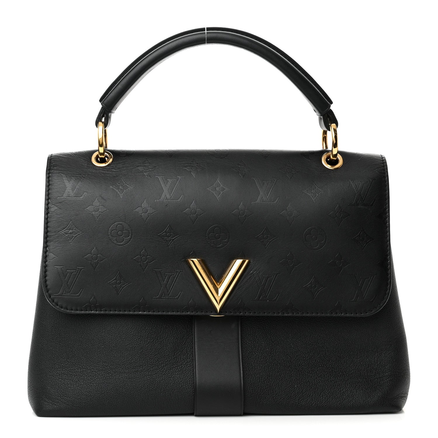 Louis Vuitton Calfskin Monogram Very One Handle Black 1 of 16