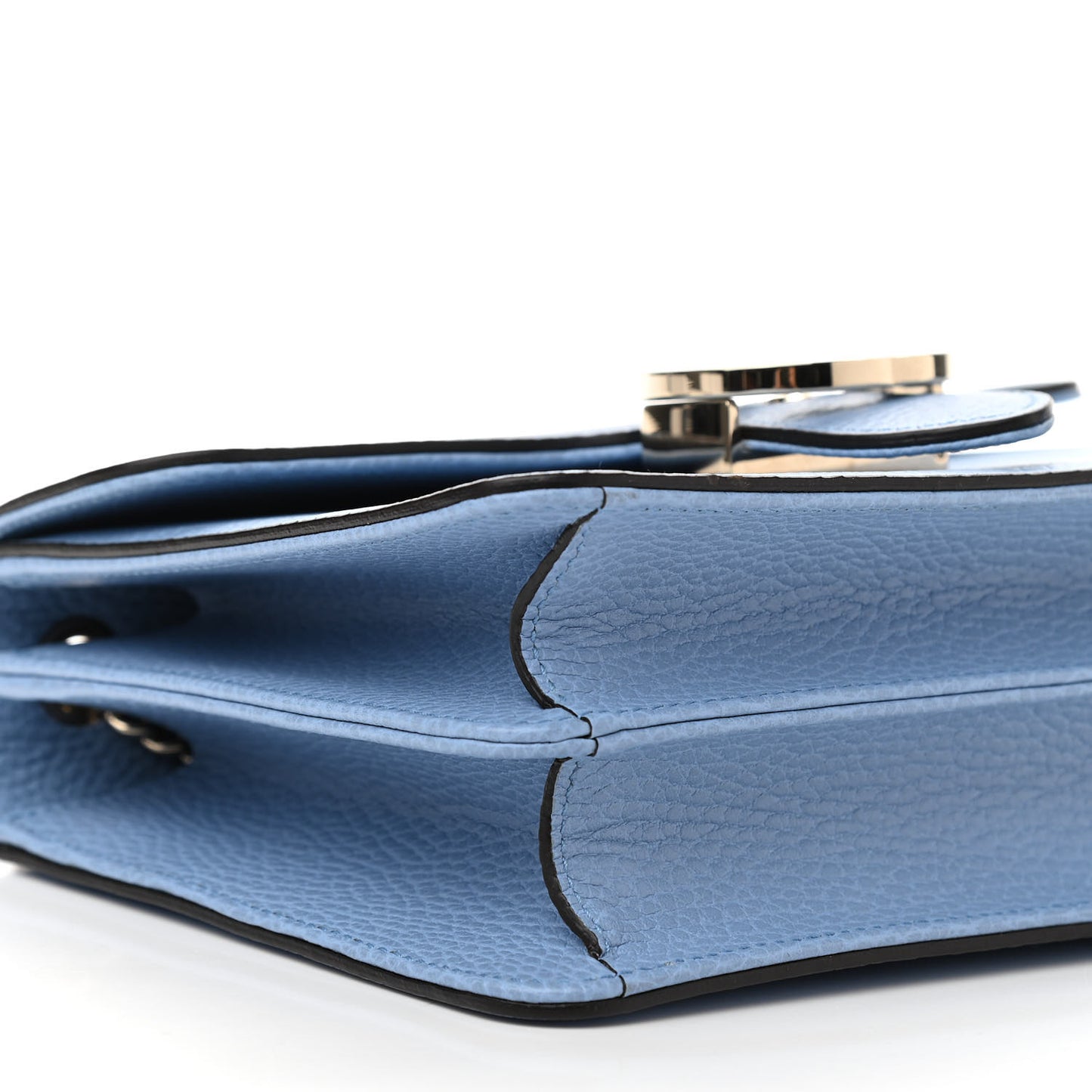 Dollar Calfskin Small Interlocking G Shoulder Bag Mineral Blue
