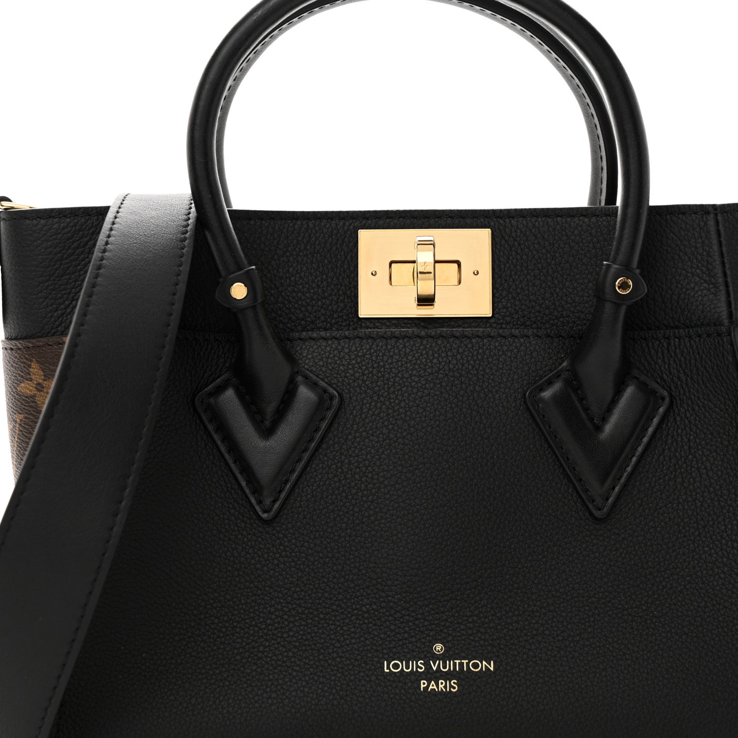 Louis Vuitton Calfskin Monogram On My Side PM Black 7 of 10