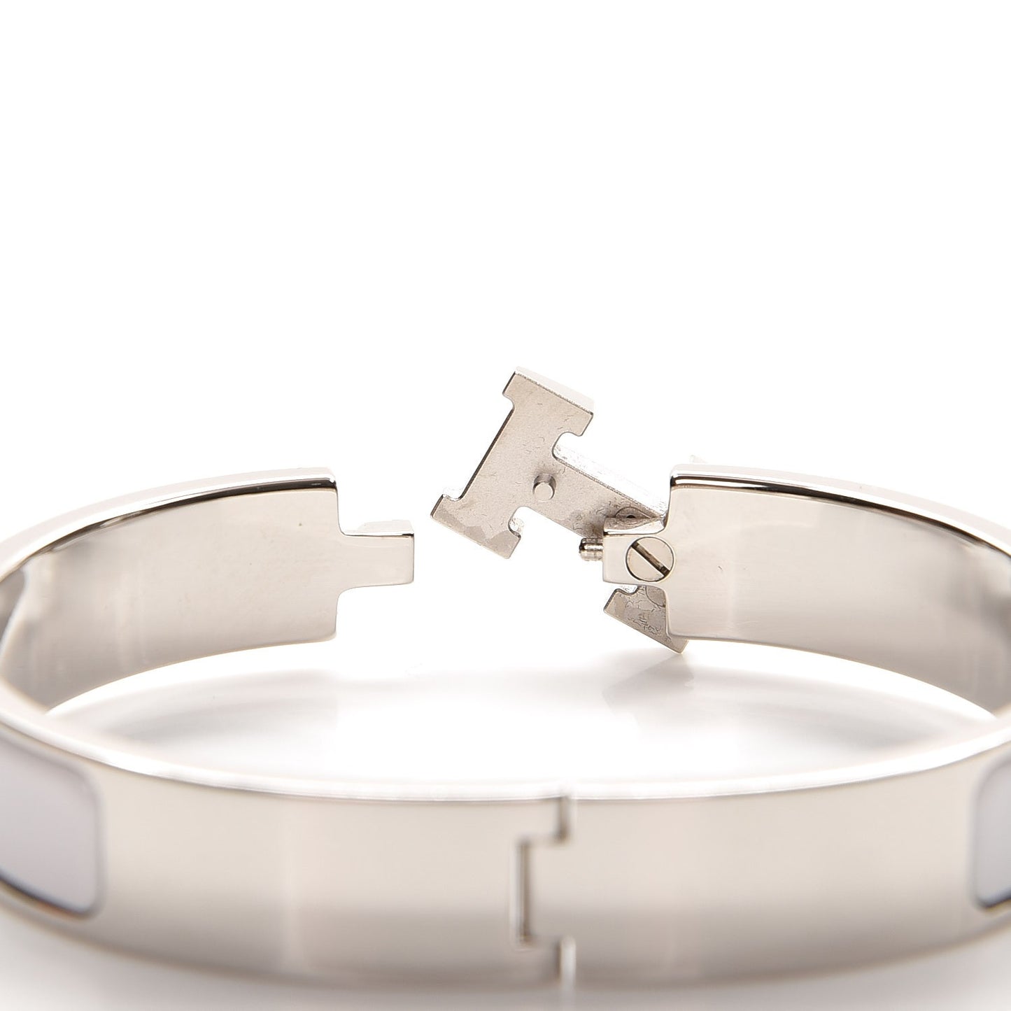 Enamel Narrow Clic Clac H Bracelet GM White