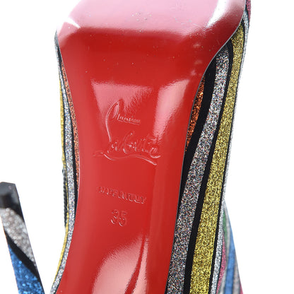 Christian Louboutin Suede Stripyglitter So Kate Booty 100 Ankle Boots 35 Multi 6 of 7