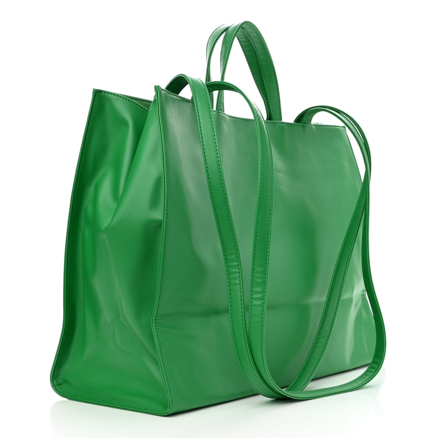 Vegan Leather Large Shopping Bag Greenscreen