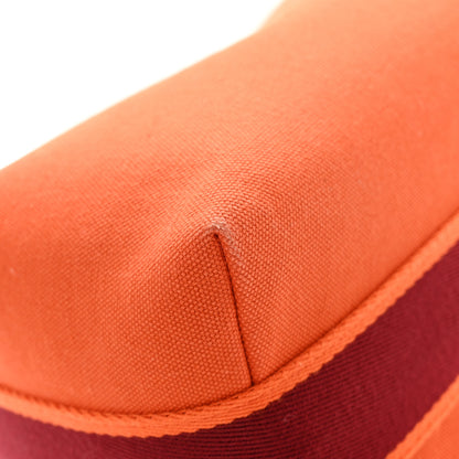 Hermes Canvas Small Bride-A-Brac Pouch Orange Burgundy 7 of 9
