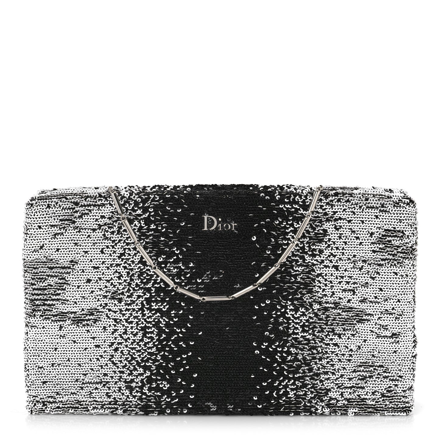 Sequin Clutch Black White