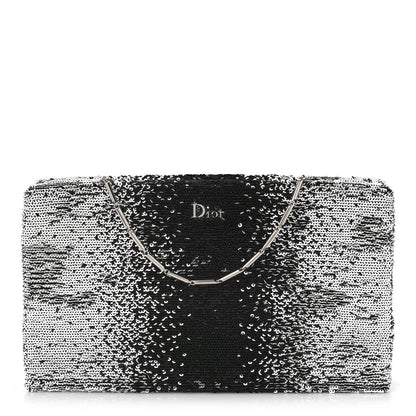 Christian Dior Sequin Clutch Black White 1 of 8
