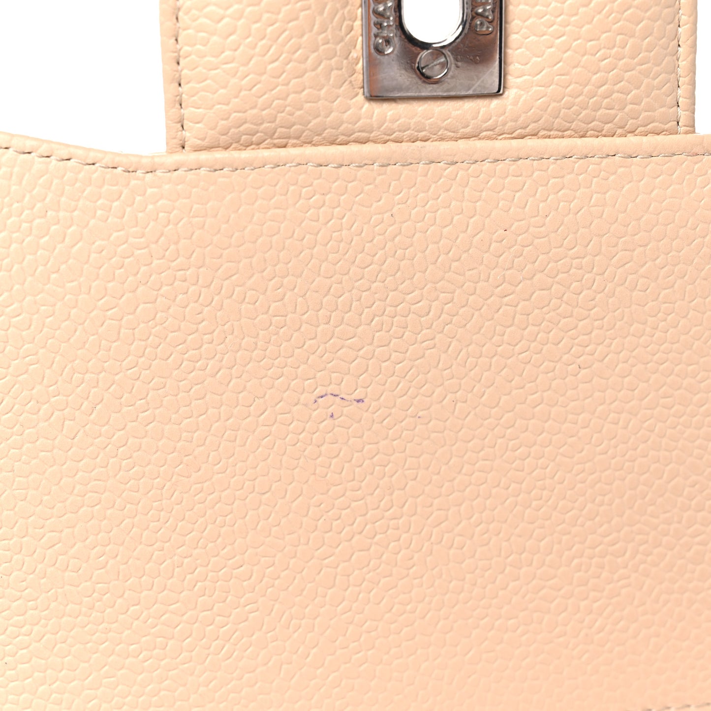 Caviar Quilted Jumbo Double Flap Beige Clair