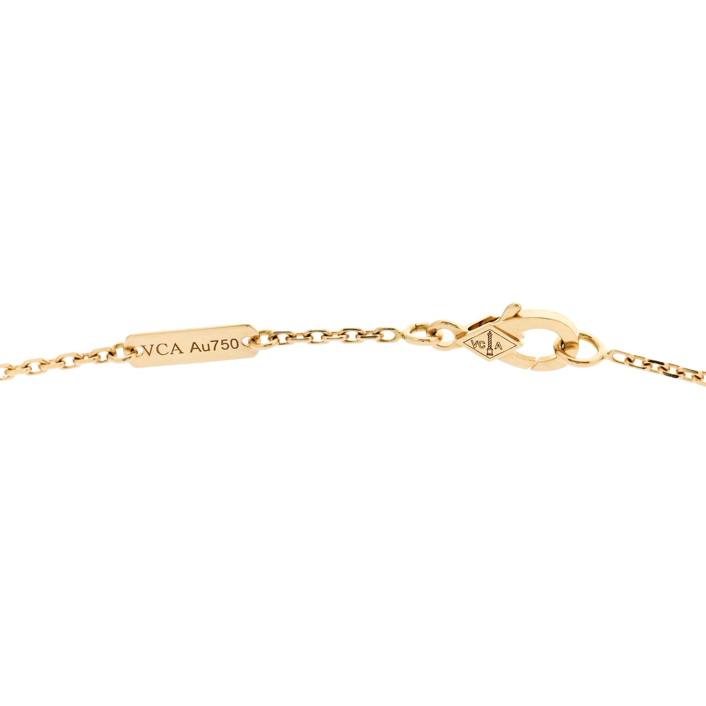 18K Yellow Gold Diamond Vintage Alhambra Pendant Necklace