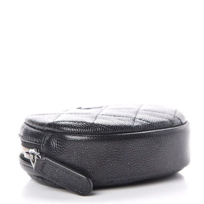 Chanel Metallic Caviar Quilted Zip Around Classic Coin Purse Black 4 of 8
