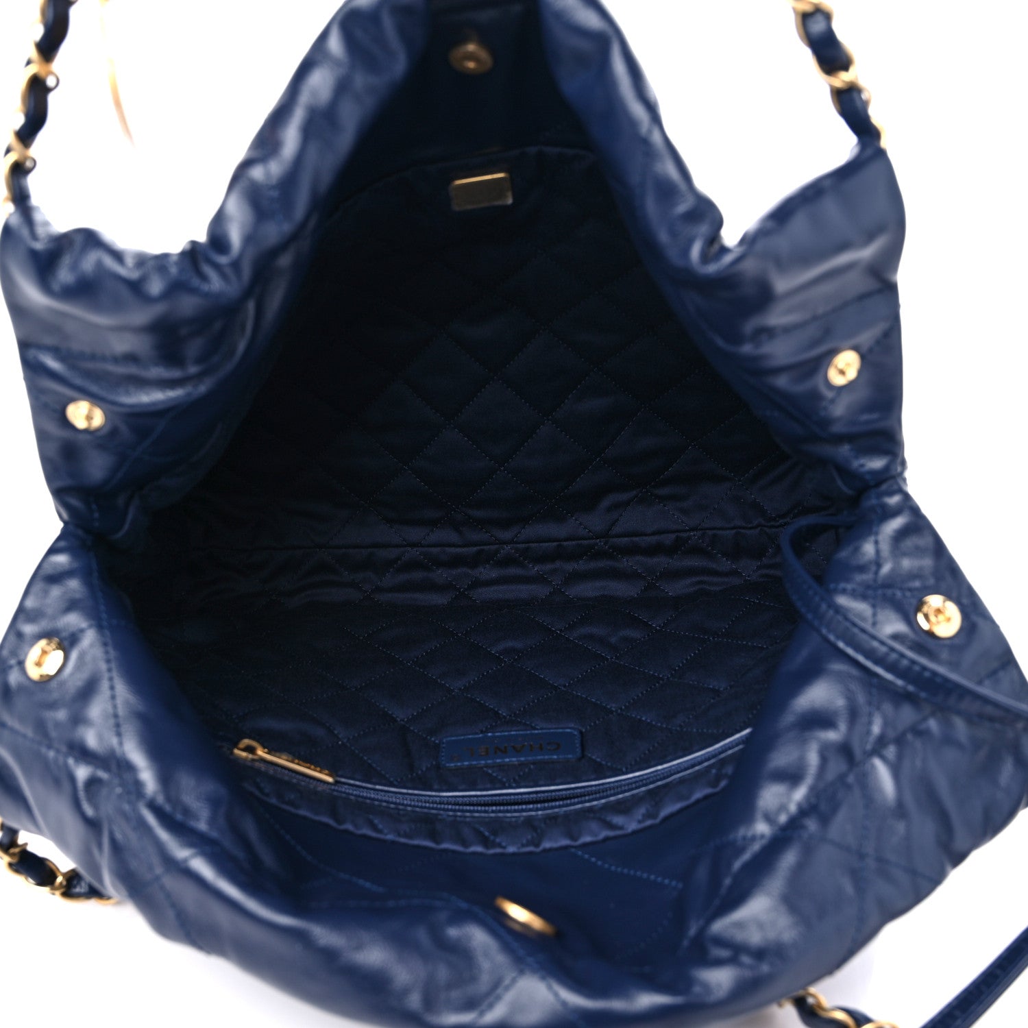 Chanel Shiny Calfskin Quilted Small Chanel 22 Navy 6 of 10