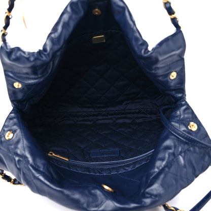 Chanel Shiny Calfskin Quilted Small Chanel 22 Navy 6 of 10
