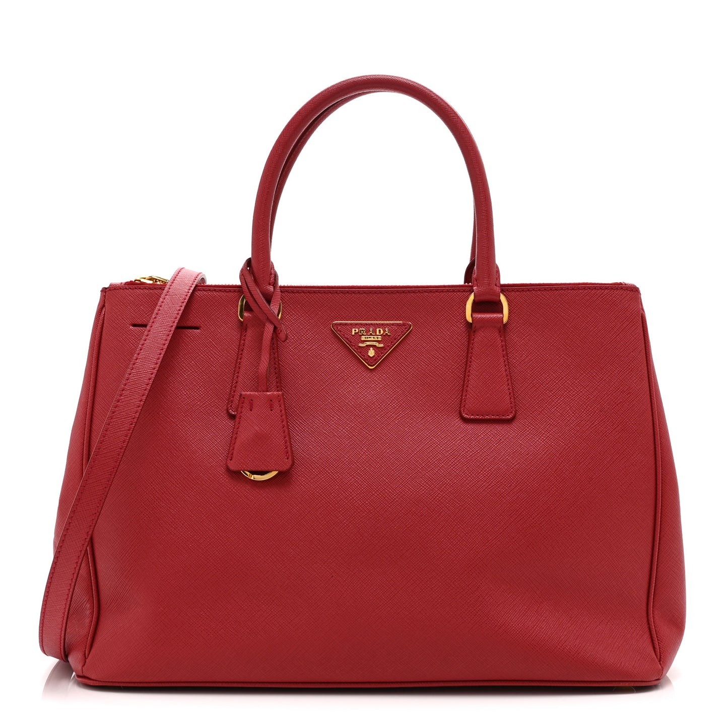 Saffiano Medium Galleria Double Zip Tote Fuoco