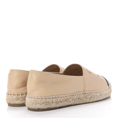 Chanel Lambskin CC Espadrilles 37 Beige Black 4 of 12