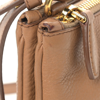 Prada Vitello Daino Double Zip Crossbody Bag Caramel 12 of 12