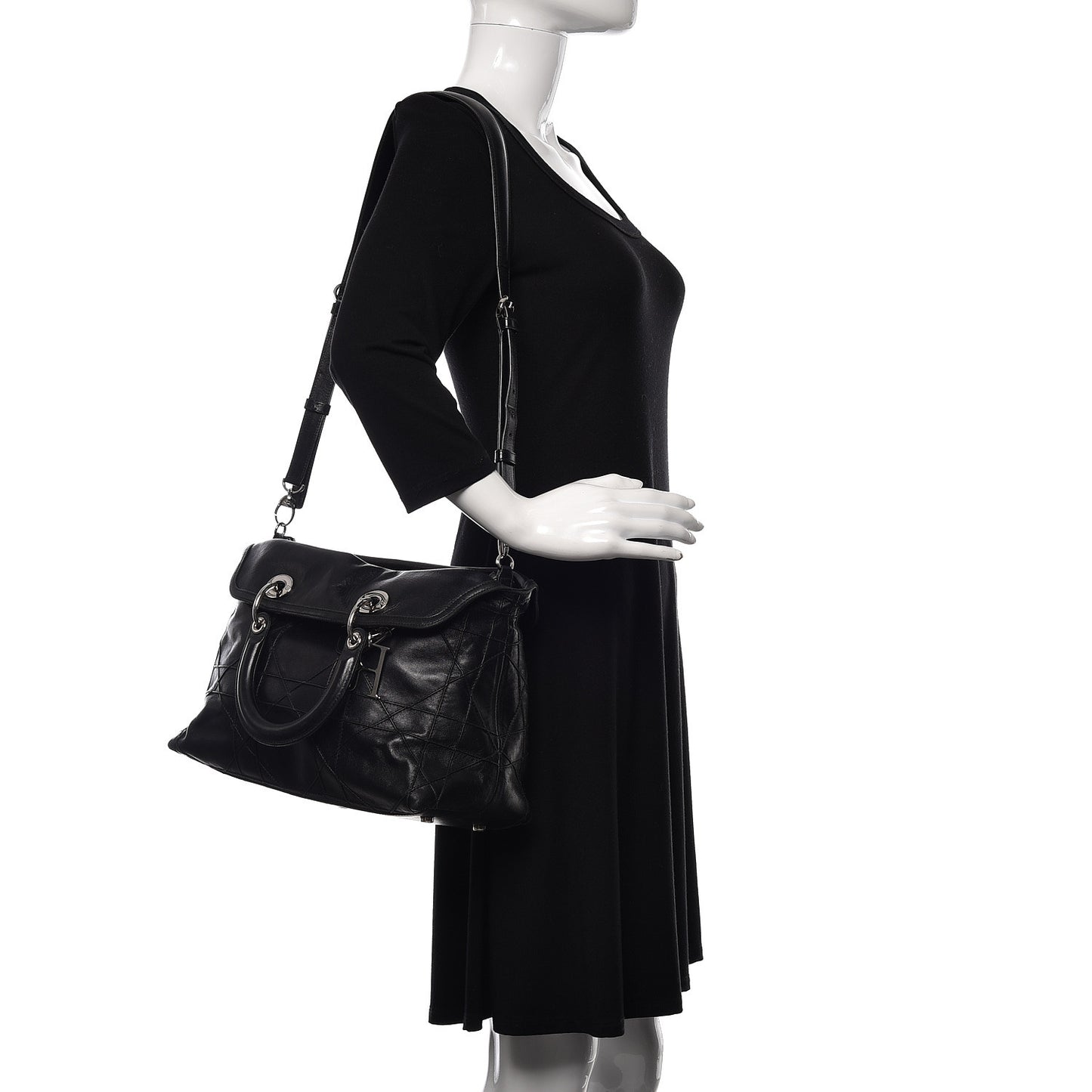 Lambskin Cannage Medium Granville Tote Black