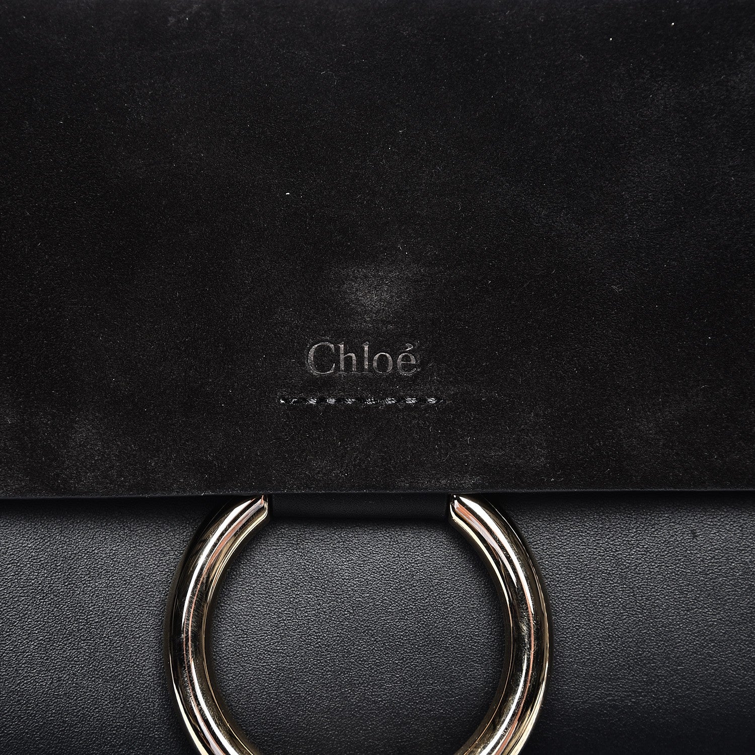 Chloe Suede Calfskin Small Faye Shoulder Bag Black 4 of 10