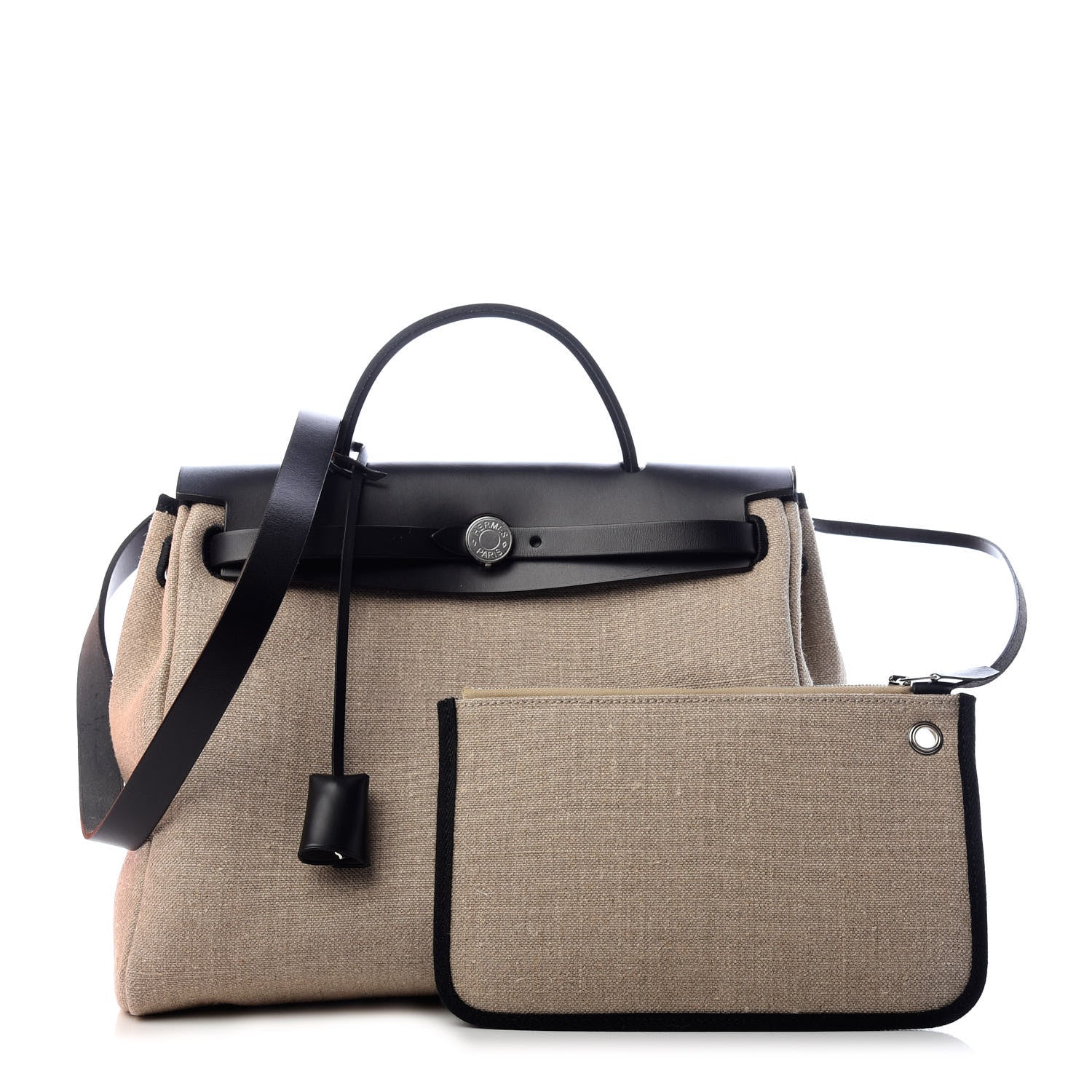 Hermes Military Toile Vache Hunter Herbag Zip Retourne 31 PM Ficelle Black 3 of 10