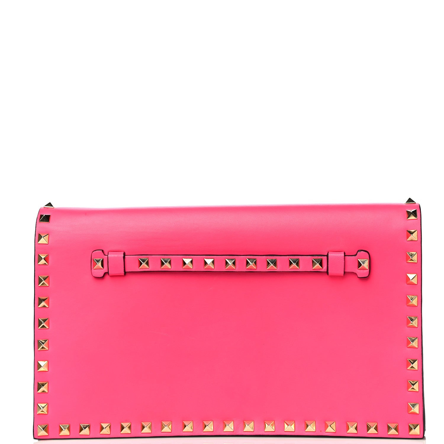 Valentino Garavani Nappa Rockstud Wristlet Clutch Fuxia Fluo 10 of 19