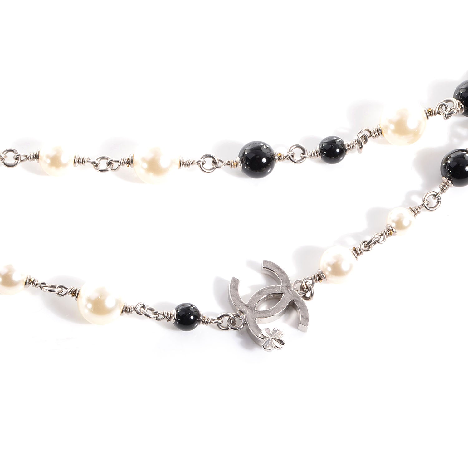 Chanel Pearl CC Clover Beaded Long Necklace 3 of 6