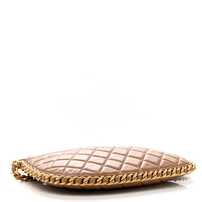 Chanel Shiny Crumpled Lambskin Quilted Large Trendy Chain Around Hobo Dark Beige 4 of 17
