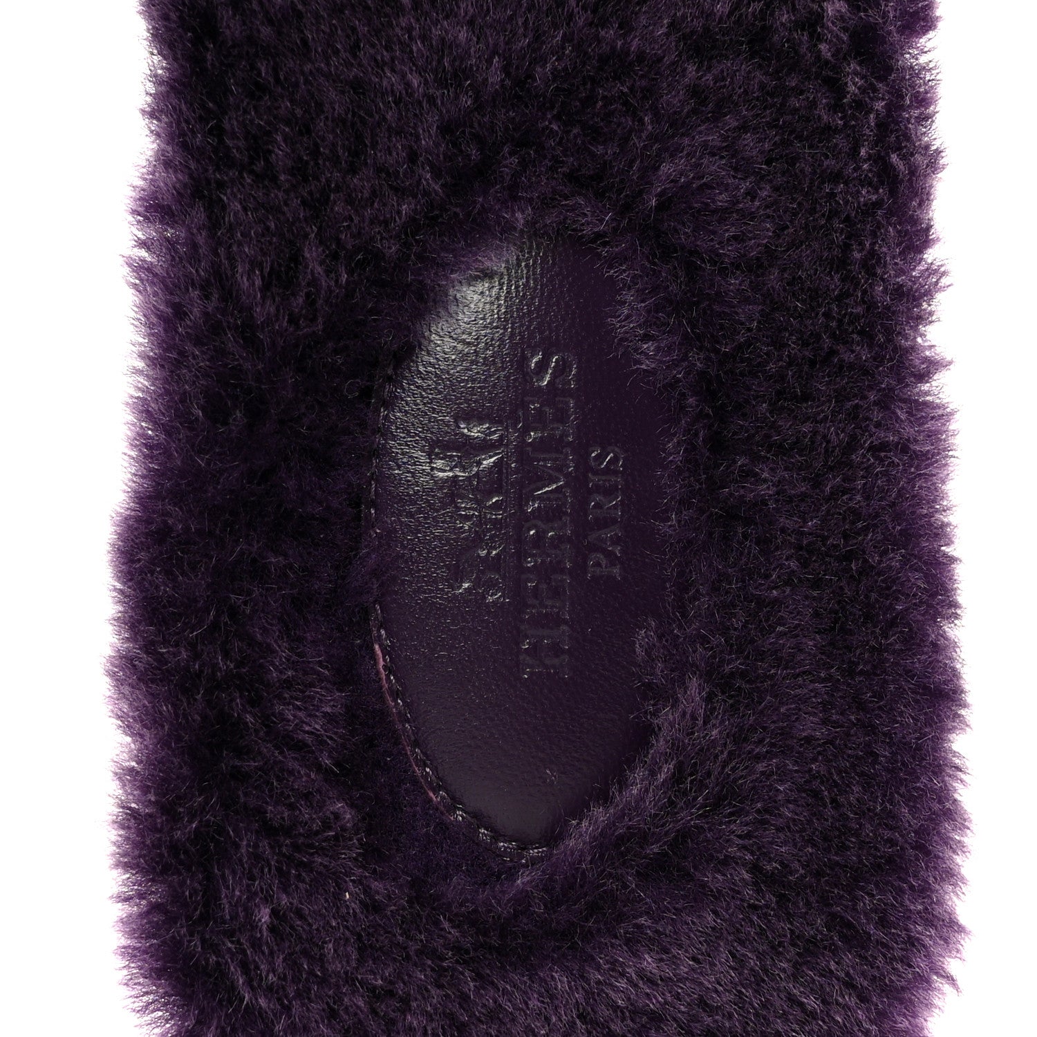 Hermes Woolskin Oran Sandals 38.5 Violet Fonce 7 of 8