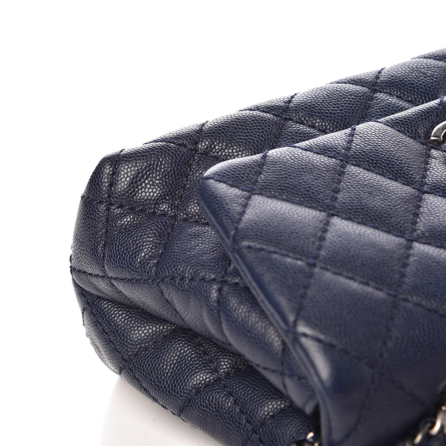 Caviar Quilted Mini Coco Handle Flap Navy Blue