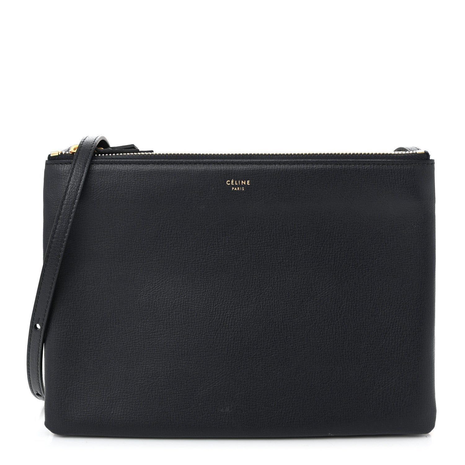 Celine Lambskin Large Trio Crossbody Bag Navy Blue 1 of 10