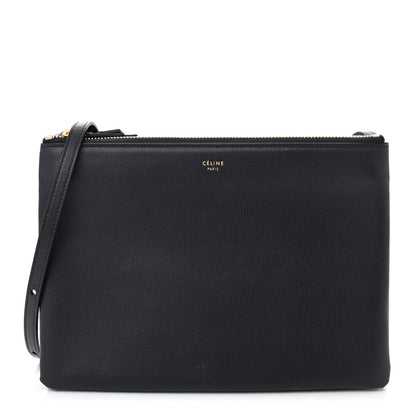 Celine Lambskin Large Trio Crossbody Bag Navy Blue 1 of 10