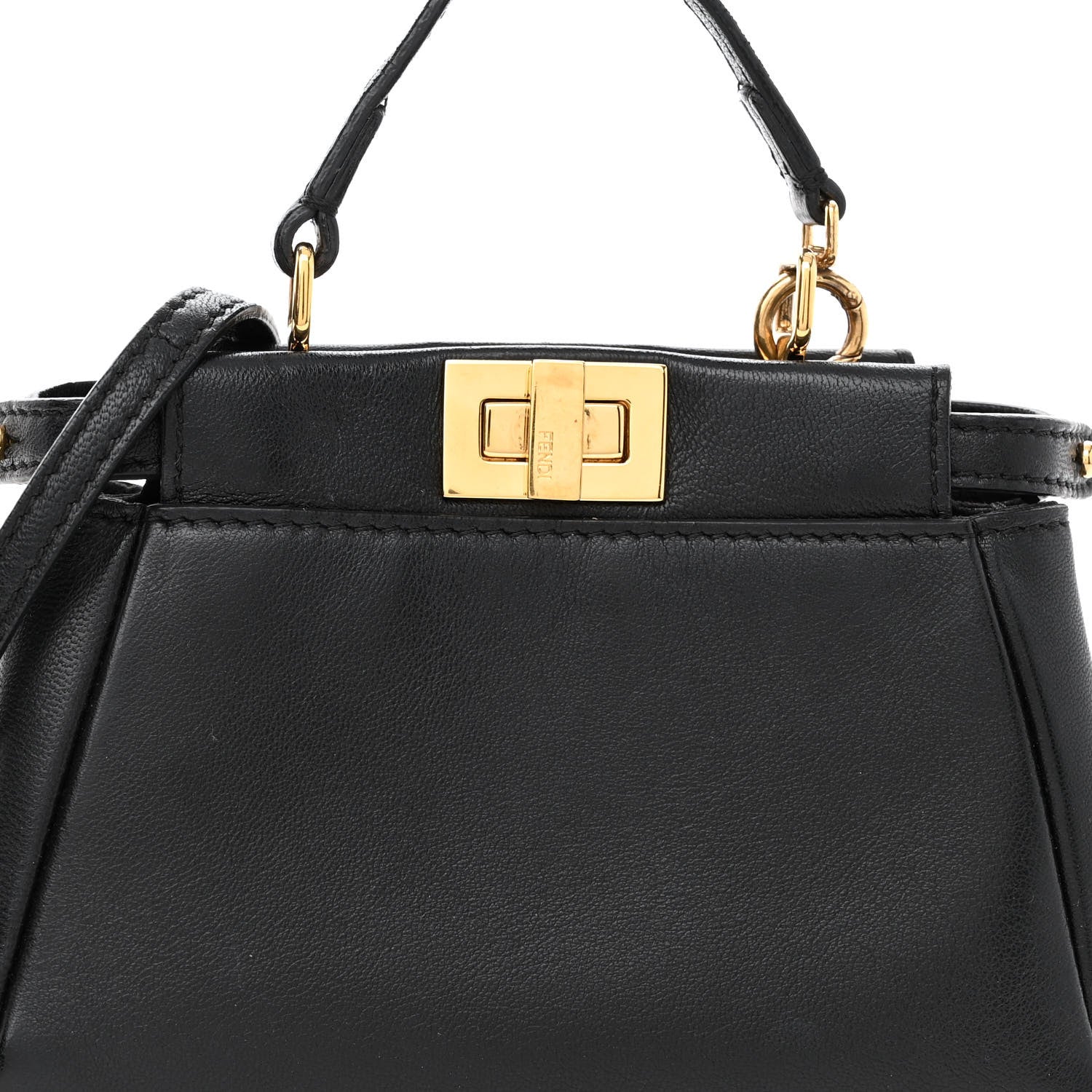 Fendi Nappa Micro Peekaboo Iconic Satchel Black 15 of 19