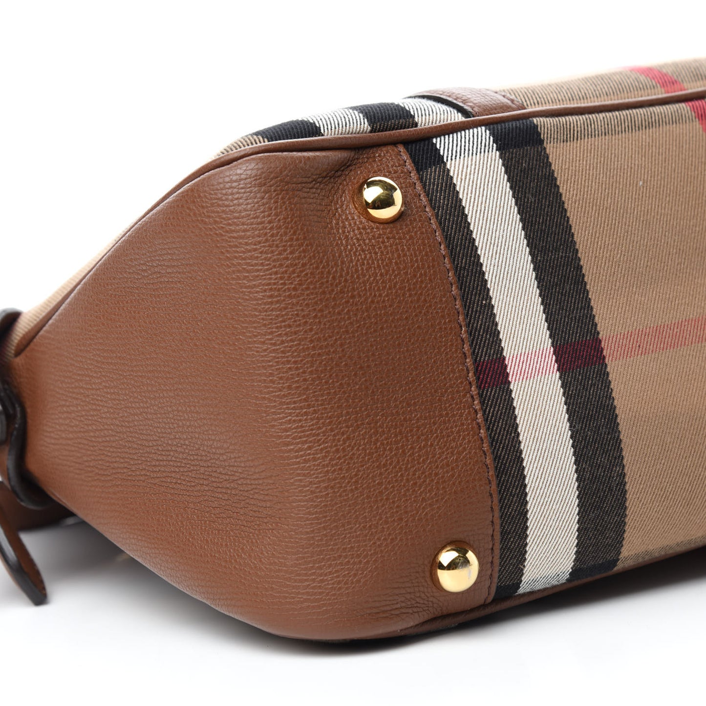 Derby Calfskin House Check Medium Milverton Satchel Tan